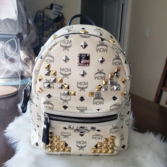 MCM | Bags | Mcm Visetos Stark Studded Backpack Usedpreloved 